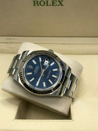 Rolex Datejust II 116334 Blue Dial 18K & Stainless Steel Box Papers 2017 7