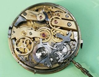 Antique Quarter Hour Repeater Chronograph Pocket Watch Movement Runs