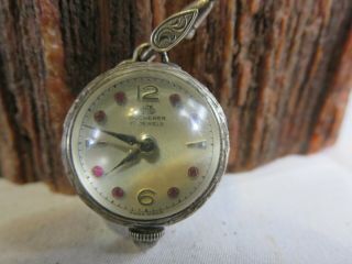 Vtg Bucherer Pendant Ball Atomic Orb Necklace Crystal Swiss Watch 800 Silver Rp1