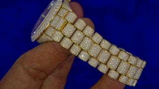 Rolex President 36mm Gold Watch 2800 Diamonds Honeycomb Style Flower Setting 6