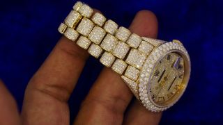 Rolex President 36mm Gold Watch 2800 Diamonds Honeycomb Style Flower Setting 7