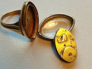 RARE RING WATCH - Visible Balance Gold Late XVIII Antique Pocket Watch 8