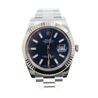 Rolex Datejust II 116334 Blue Dial 18K & Stainless Steel Box Papers 2015 10