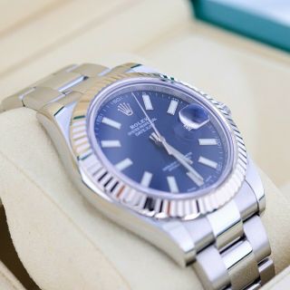 Rolex Datejust II 116334 Blue Dial 18K & Stainless Steel Box Papers 2015 12