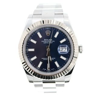 Rolex Datejust II 116334 Blue Dial 18K & Stainless Steel Box Papers 2015 8