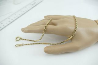 Fine Vintage 14k Solid Gold Watch Chain Fob Fancy Link Long / Heavy