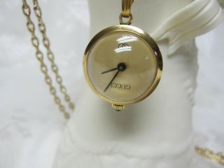 Rare Vintage Gucci Gg Enamel Designer Ball Watch Necklace
