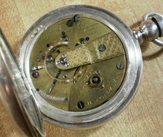 Large 1864 18s Waltham Civil War PS Bartlett Solid Silver Hunter Pocket Watch 6
