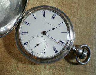 Large 1864 18s Waltham Civil War PS Bartlett Solid Silver Hunter Pocket Watch 7