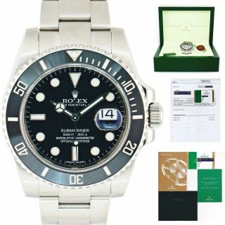 Papers & 2019 Rsc Papers Rolex Submariner Date 116610 Steel Black Ceramic Watch