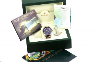 2005 Rolex 18K/SS Submariner Blue - 16613 - Box/Papers - SEL - No Holes Case 3