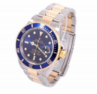 2005 Rolex 18K/SS Submariner Blue - 16613 - Box/Papers - SEL - No Holes Case 4