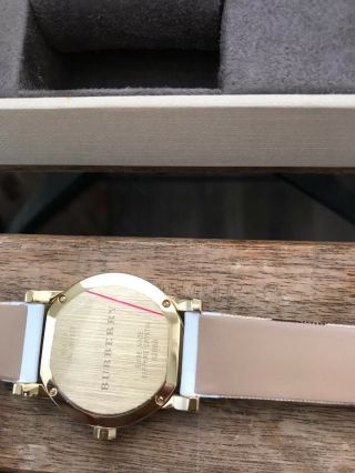 Burberry Women ' s BU9110 Large Check Leather Strap Fabric Watch 7