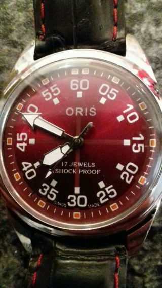 ORIS.  Vintage 17 Jewels Hand Wind Shock Proof Men ' s Watch. 5