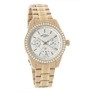 Rotary Multifunction Ladies Rose Gold Stainless Steel Watch Lb00160 - 02