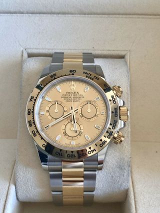 Rolex Cosmograph Daytona Mens Watch - Champagne Gold Dial