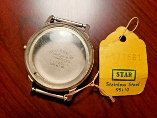 Vintage Nos Hamilton Star Watch Co Stainless Case W.  Crystal & Back.  577561
