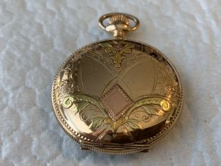 Vintage Elgin Pocket Watch Yellow,  Rose & Green Gold 14 K Runs 1904 7