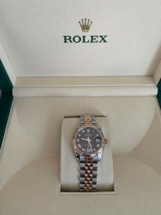 Rolex Datejust Ladies 31mm Chocolate Brown Dial Stainless Steel &18k Rose Gold