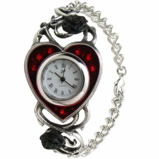 Alchemy Gothic - Bed Of Blood Roses - Bracelet Watch.  Romantigoth Stunning