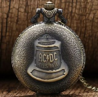 Acdc Hells Bell Mens Pocket Watch Chain Police H Steampunk Retro Watches Unisex