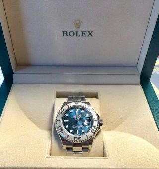 Rolex Yacht Master 116622 40mm Blue Dial Oyster Steel Platinum Bezel Watch