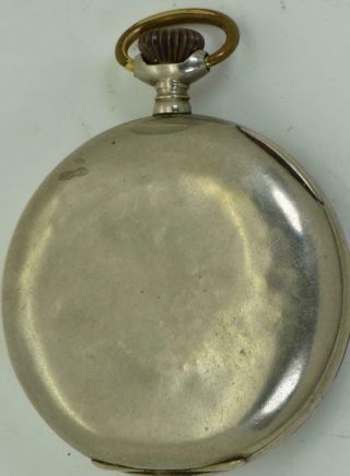 VERY RARE antique Omega pocket watch.  Automaton Watermill fancy enamel dial. 4