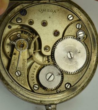 VERY RARE antique Omega pocket watch.  Automaton Watermill fancy enamel dial. 6