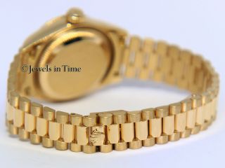 Rolex Datejust President 18k Yellow Gold Diamond Dial/Bezel Ladies Watch 69258 7