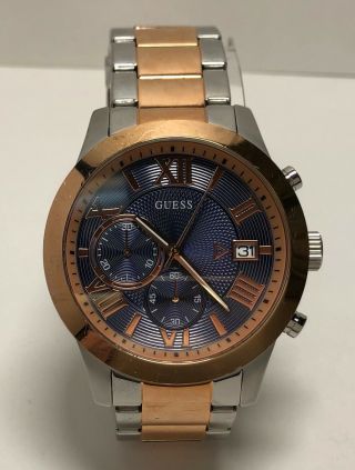 Ladies Guess U0668g6 Two - Tone Silver And Rose Gold - Tone Chronograph Steel Watch