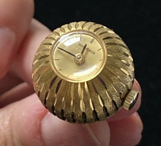 Vintage Bucherer Gold Tone Ball Watch Pendant 1 1/4 " M007
