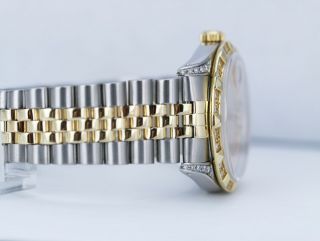 Rolex Mens Watch Datejust Gold & Steel Champagne dial Roman Numerals w/ Diamonds 4