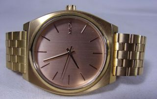 Nixon Mens Quartz Watch - Minimal - The Time Teller Rose Gold - Pre - Owned