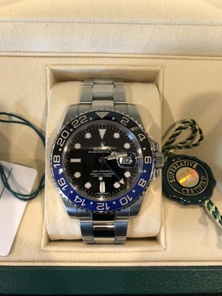 Rolex GMT - Master II Batman Auto Steel Mens Bracelet Watch Date 116710BLNR 3