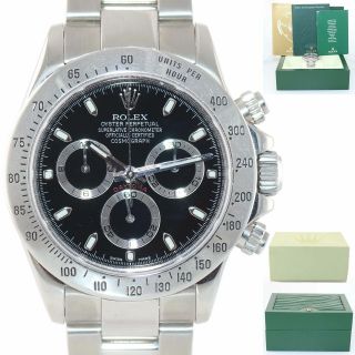 2009 Rolex Daytona Cosmograph 116520 Black Steel Engraved Rehaut Watch Box