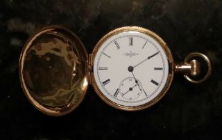 Elgin 14kt Gold Hunting Case Pocket Watch Pocketwatch Perfectly