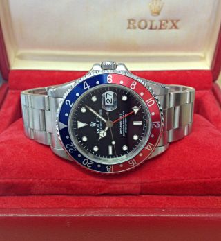 Rolex GMT Master II 16710 Pepsi Bezel SERVICED BY ROLEX BOX AND PAPERS 1998 2