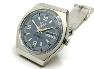 Seiko 5 Automatic Men,  Steel Plated Vintage Gray Dial Made Japan Watch Lii