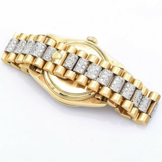 Vintage Rolex Day Date President Watch 18K Gold 3.  30 TCW Diamonds Men ' s Ref18038 5