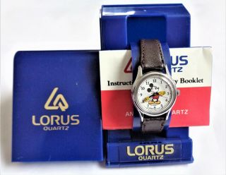 Vintage 1980s Old Stock Lorus By Seiko Micky Mouse Ladies Watch V515 - 6080 4