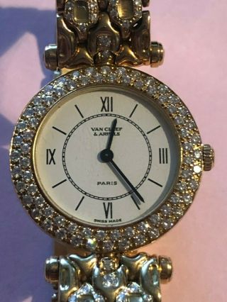Van Cleef & Arpels Classique Yellow Gold Diamond Bezel & Bracelet Ladies Watch 3