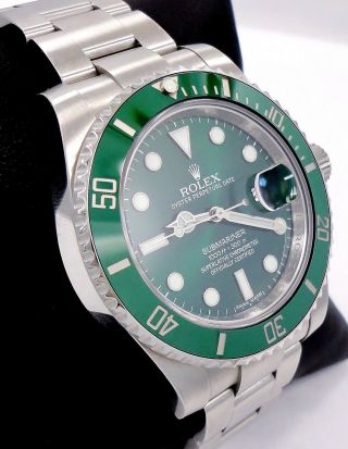 Rolex Submariner GREEN HULK 116610LV Stainless Steel Ceramic Bezel Watch 2