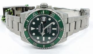 Rolex Submariner GREEN HULK 116610LV Stainless Steel Ceramic Bezel Watch 5