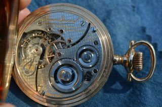 Rare Vintage Illinois 23 Jewel Bunn Special 16 Size Hunting Hunter Pocket Watch 3