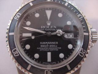 ROLEX 1977 SUBMARINER 1680 DATE GRAY GHOST BEZEL MATTE DIAL COND 5