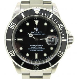 Rolex Submariner Date 16610 Stainless Steel Black Dial Oyster Bracelet Watch