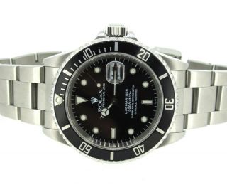Rolex Submariner Date 16610 Stainless Steel Black Dial Oyster Bracelet Watch 3