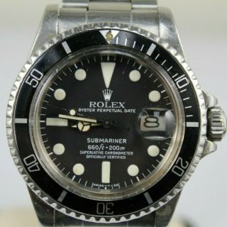 Vintage 1970 ' s Rolex Submariner Wristwatch Ref.  1680 Stainless Steel Cal.  1570 2