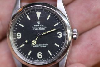 Vintage 1960 ' s Rolex 1016 Explorer Watch Black Dial 36mm Head Only 11