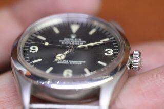 Vintage 1960 ' s Rolex 1016 Explorer Watch Black Dial 36mm Head Only 12